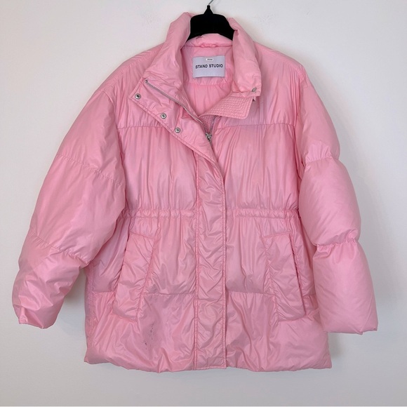 Stand Studio Jackets & Blazers - Stand Studio Oversized Milani Puffer Coat Bubblegum Pink 36 Small Winter Barbie